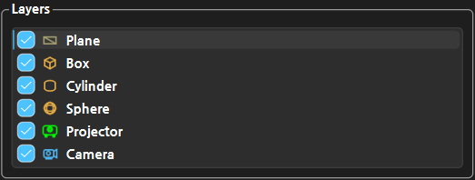생성된 오브젝트가 표시된 Layers 패널