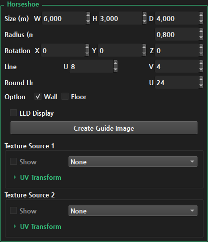 Horseshoe 옵션의 Create Guide Image