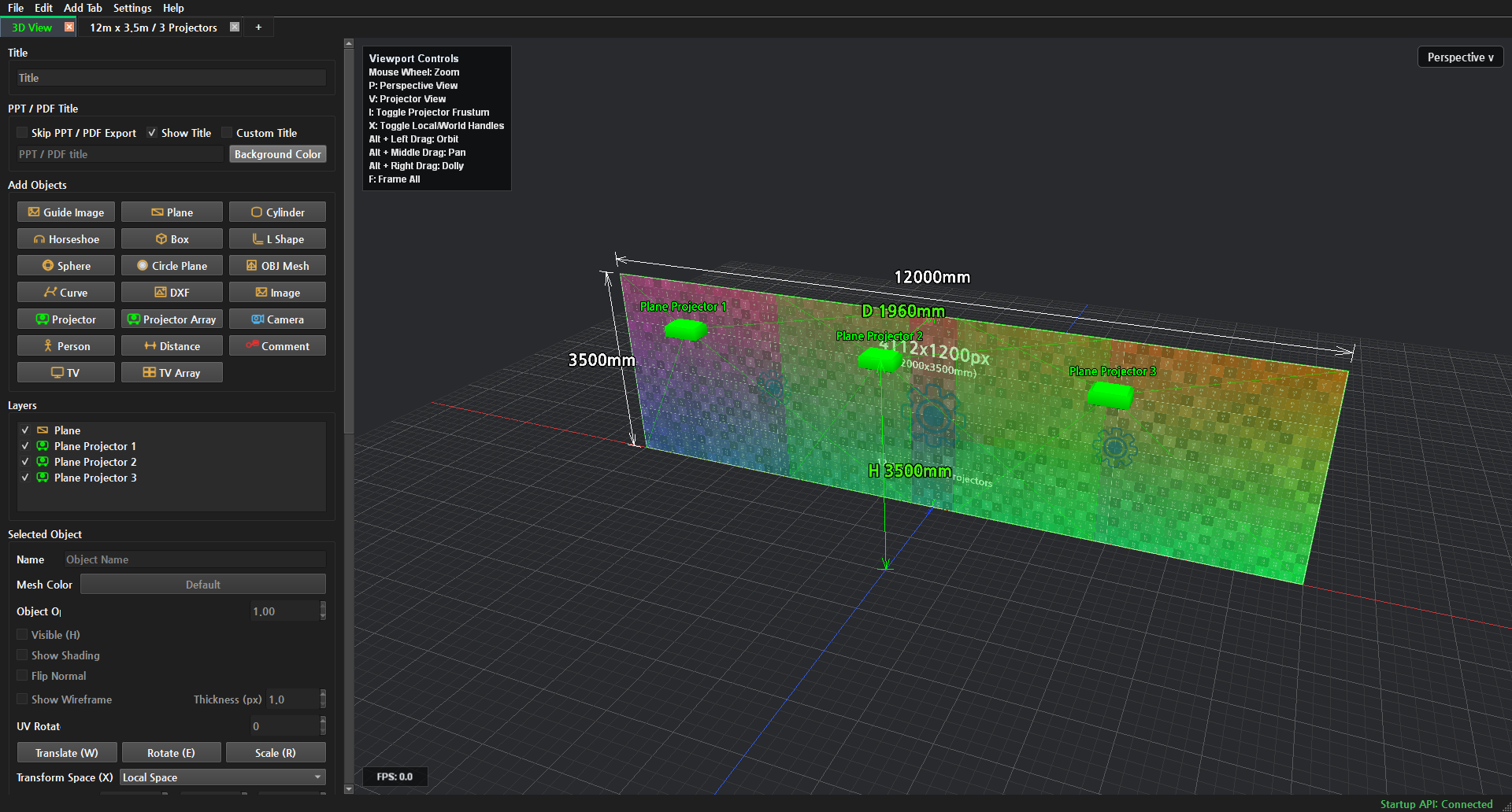 전체 배치와 왼쪽 위 Viewport Controls 안내