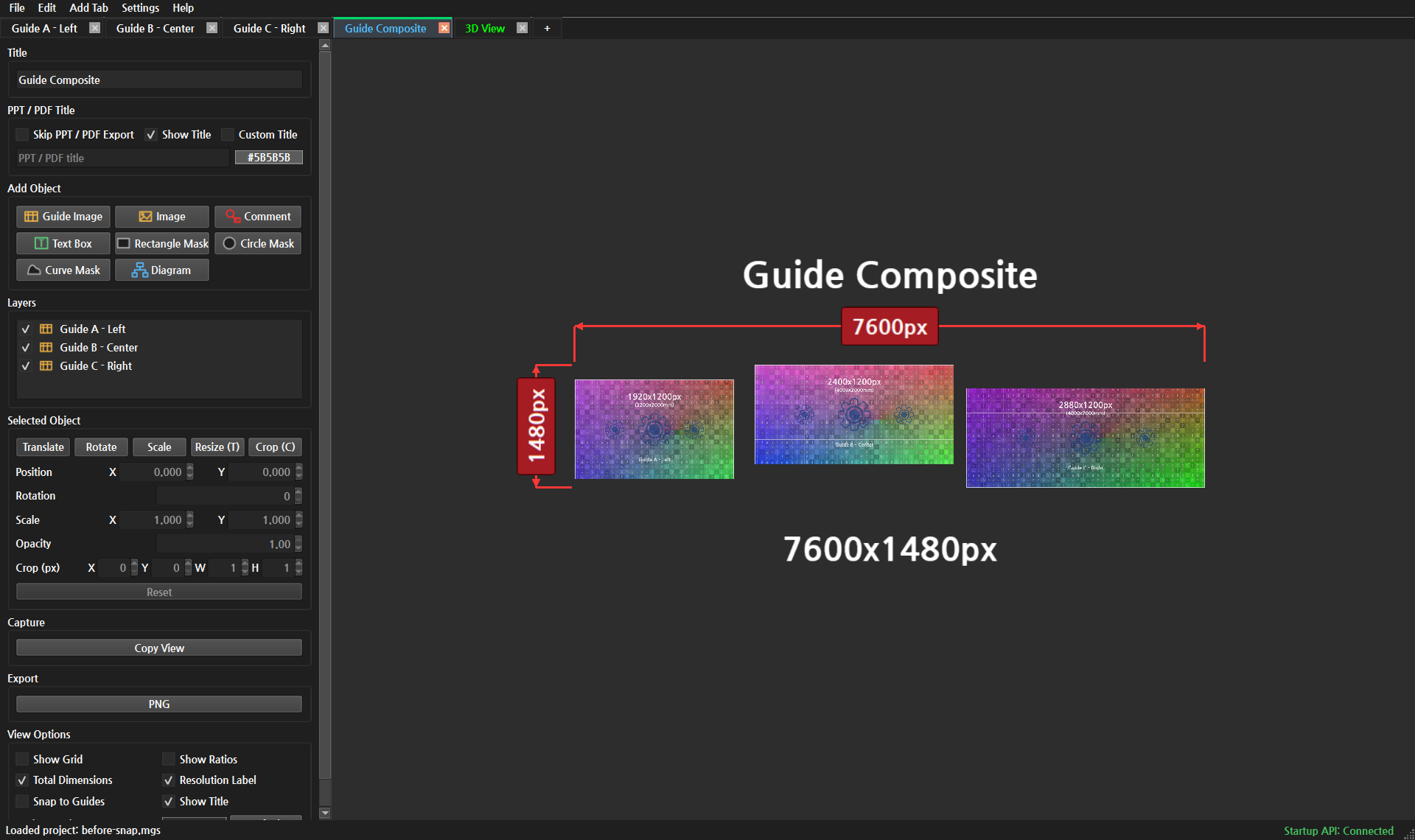 Before alignment: gaps and height offsets enlarge the output bounds