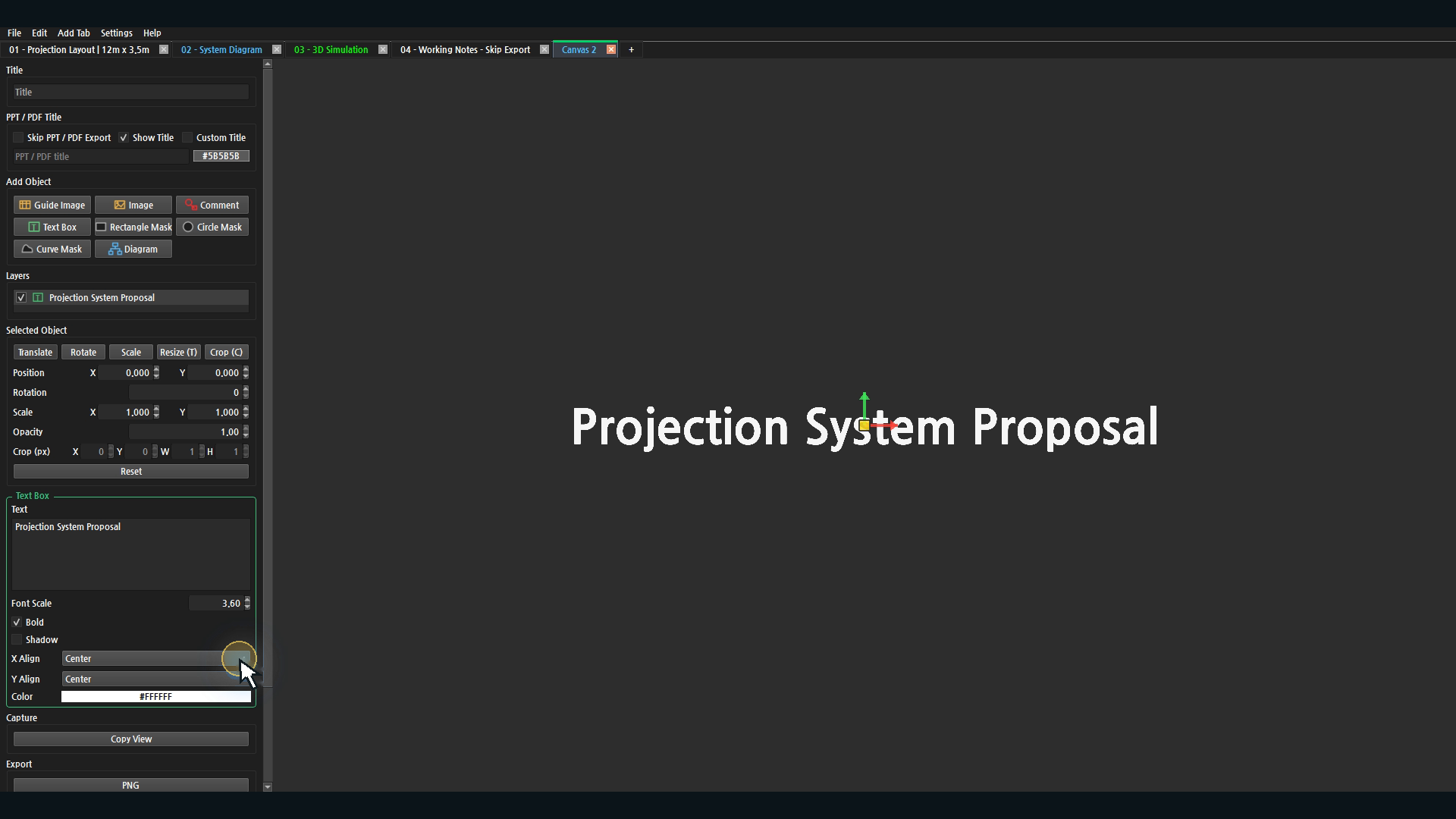 Canvas Text Box title and formatting options