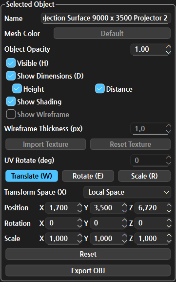 3D View Selected Object 옵션 그룹